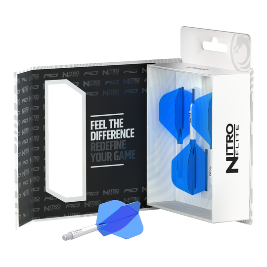 Red Dragon Nitroflite - White Shaft Blue No2 Flights