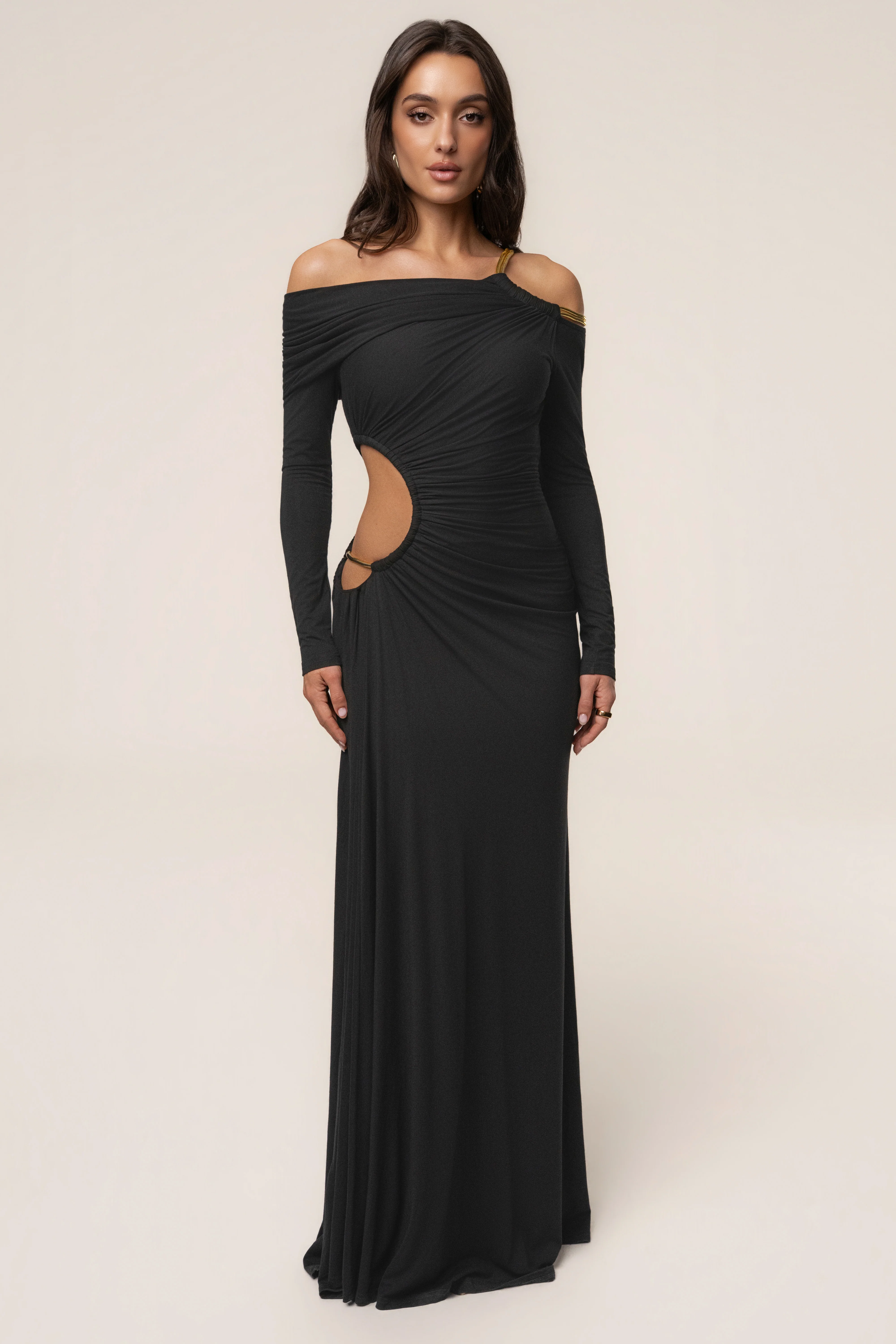 Black Gilded Grace Maxi Dress