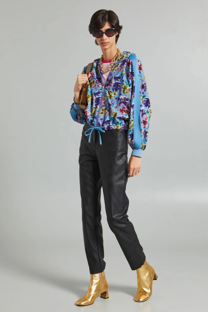 Patterned zip sweatshirt - LIGHT BLUE VIOLET