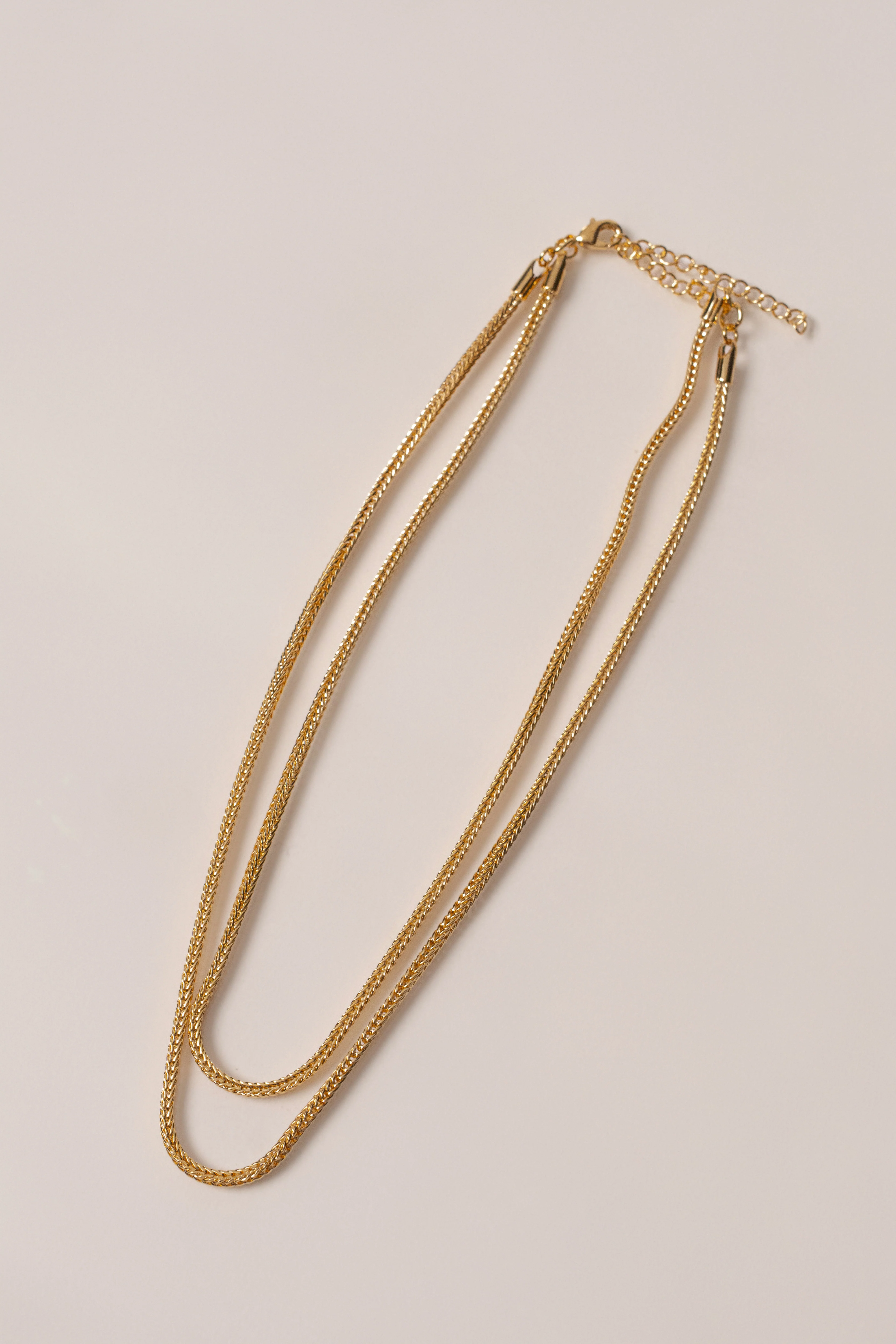 Gold Double Herringbone Necklace