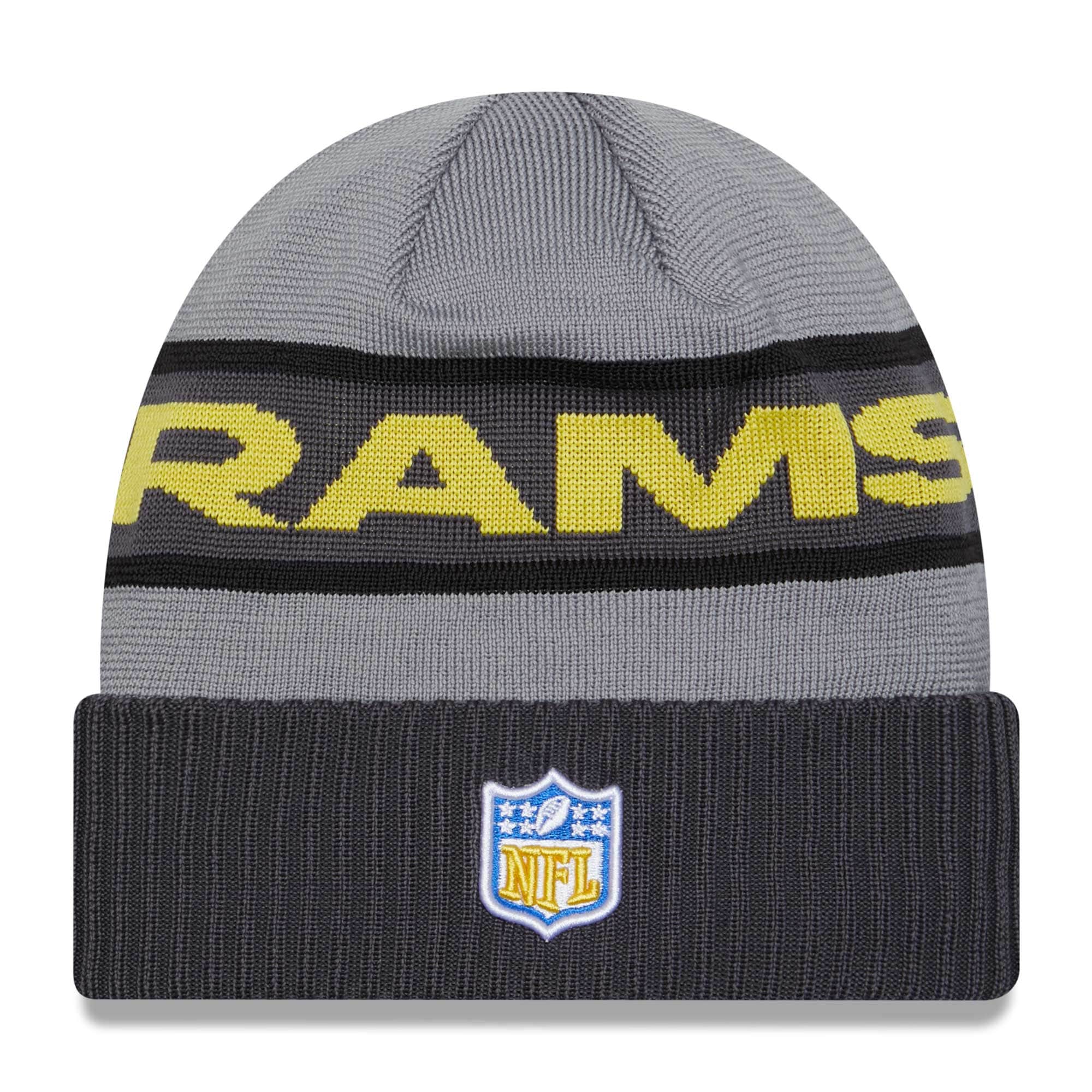 Los Angeles Rams 2023 NFL Sideline New Era Tech Knit Beanie Gray