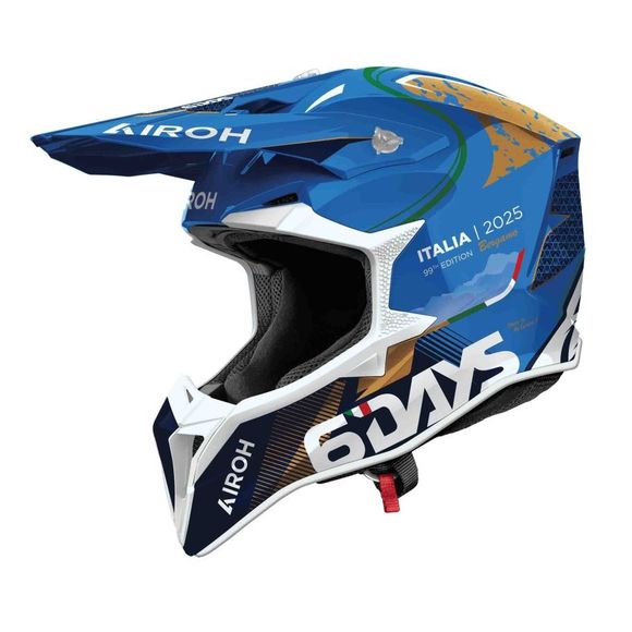 Casque cross Airoh WRAAAP - 6DAYS ® ITALIA 2025 2025 - Bleu / BlancRef : AR1538
