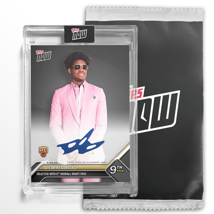 On-Card Autograph # to 99 or Lower - Taylor Hendricks - 2023 TOPPS NOW® Basketball Card D6