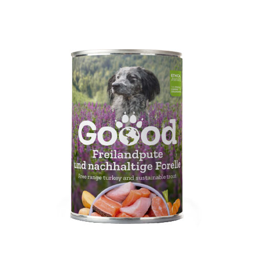 Goood Senior Dog Food - Tin - Free Range Turkey & Trout - 6 x 400 g