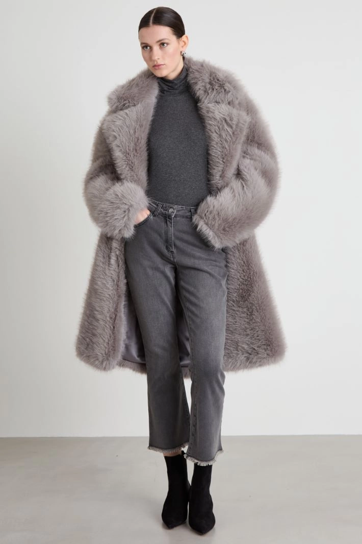 Viscose jersey turtleneck - DARK GREY