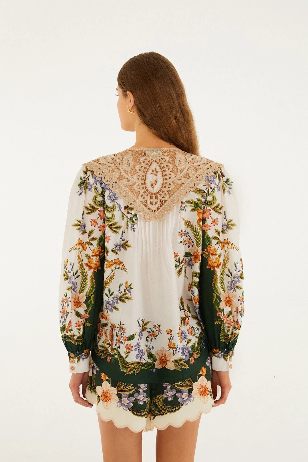 Sand Nature Lace Long Sleeve Blouse
