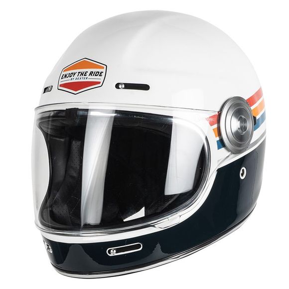 Full helmet Dexter Tannen Enjoy the Ride Vintage - White / BlueRef: DX0235