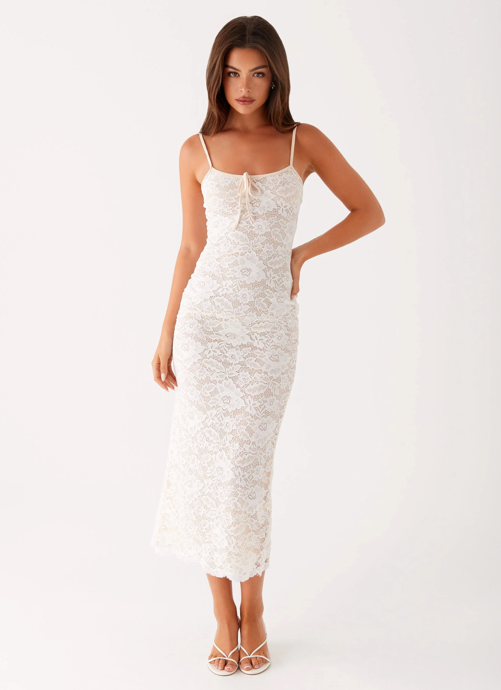 Postcards Lace Midi Dress - Ivory
