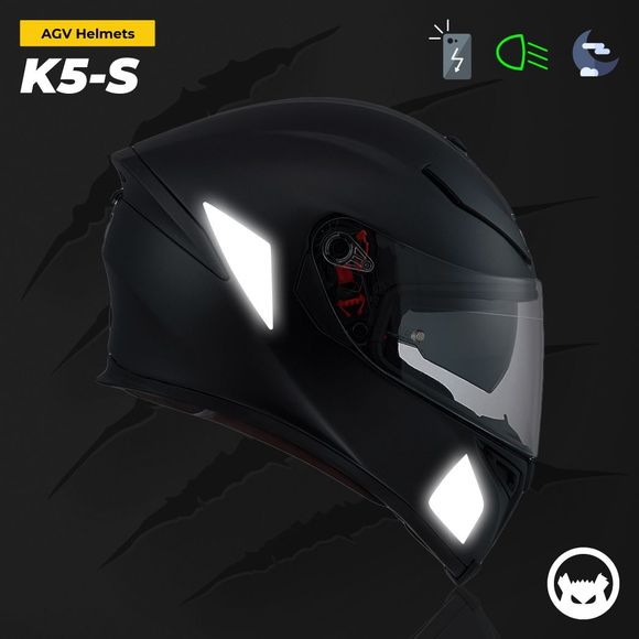 Reflective stickers fear the yellow bear replica AGV k5 / k1 - blackRef: FYB0006