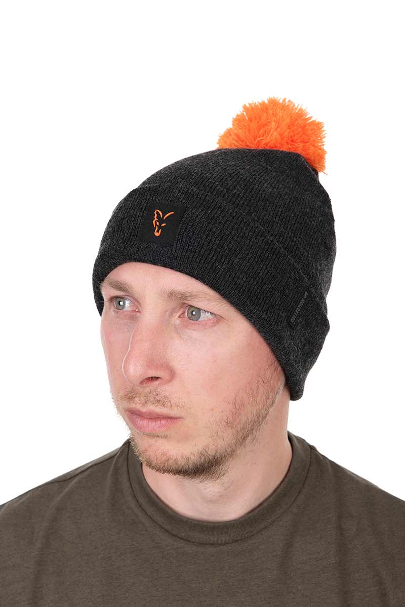 Fox Collection Bobble Hat - Black/Orange