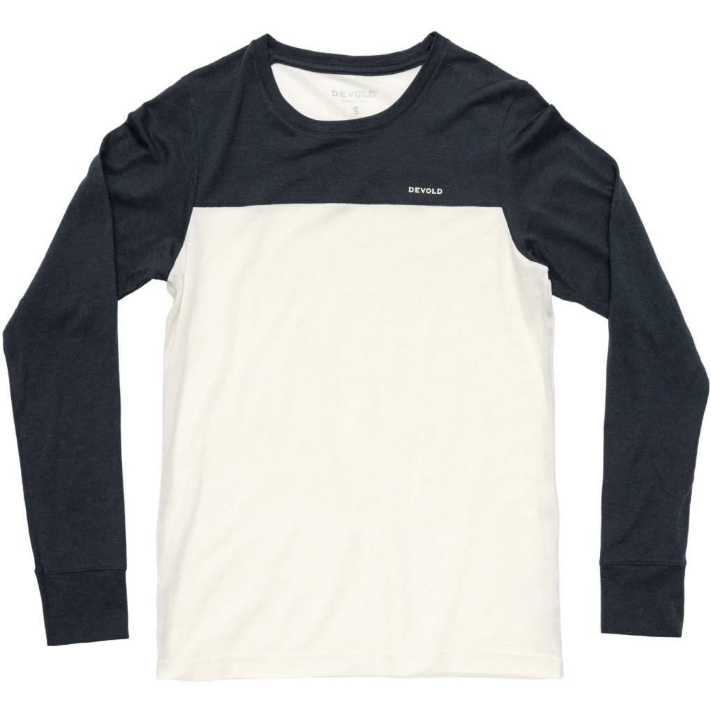 Devold Classic Linear Long Sleeve Tee Women - 001B White/Ink