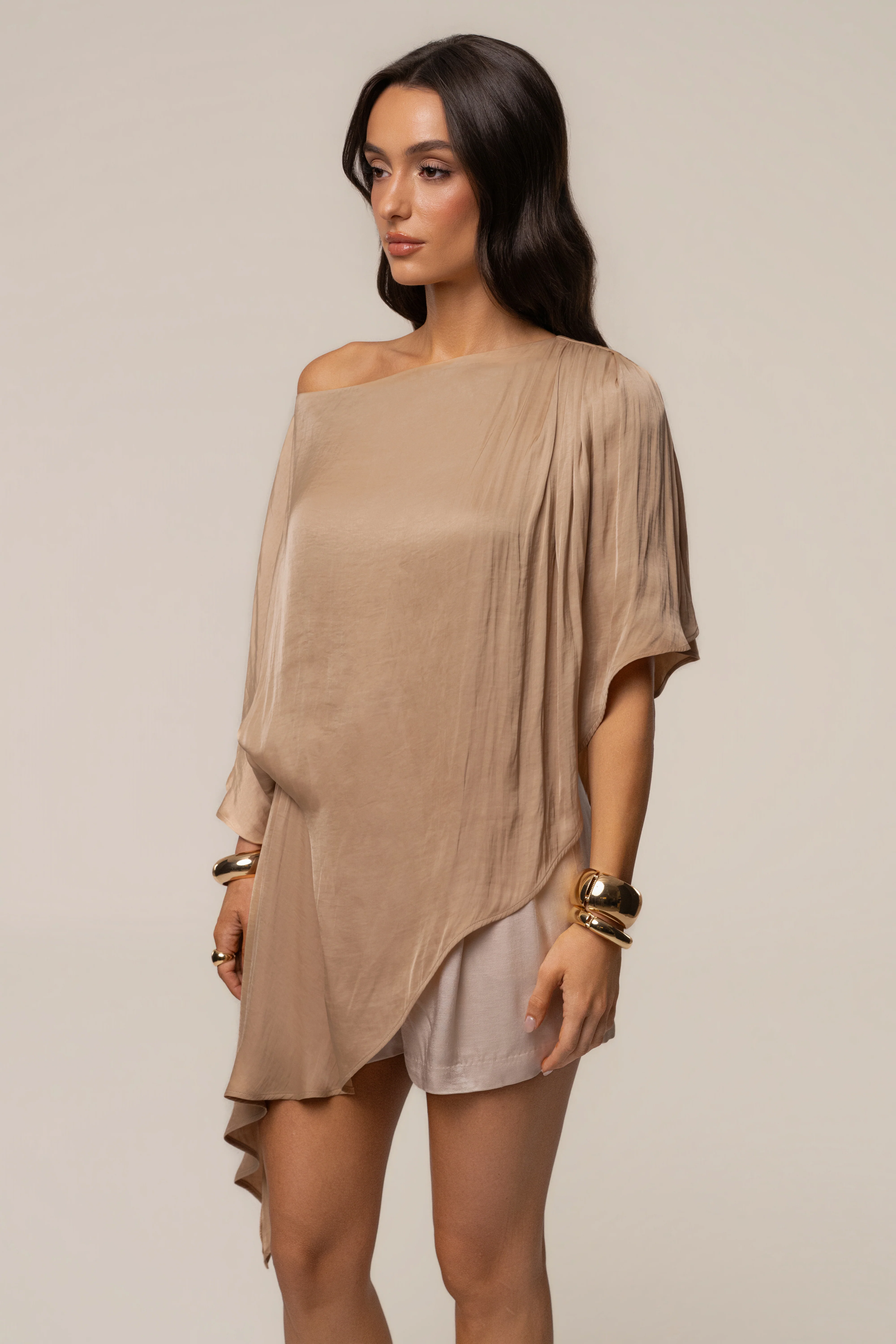 Tan Brisa Drape Top