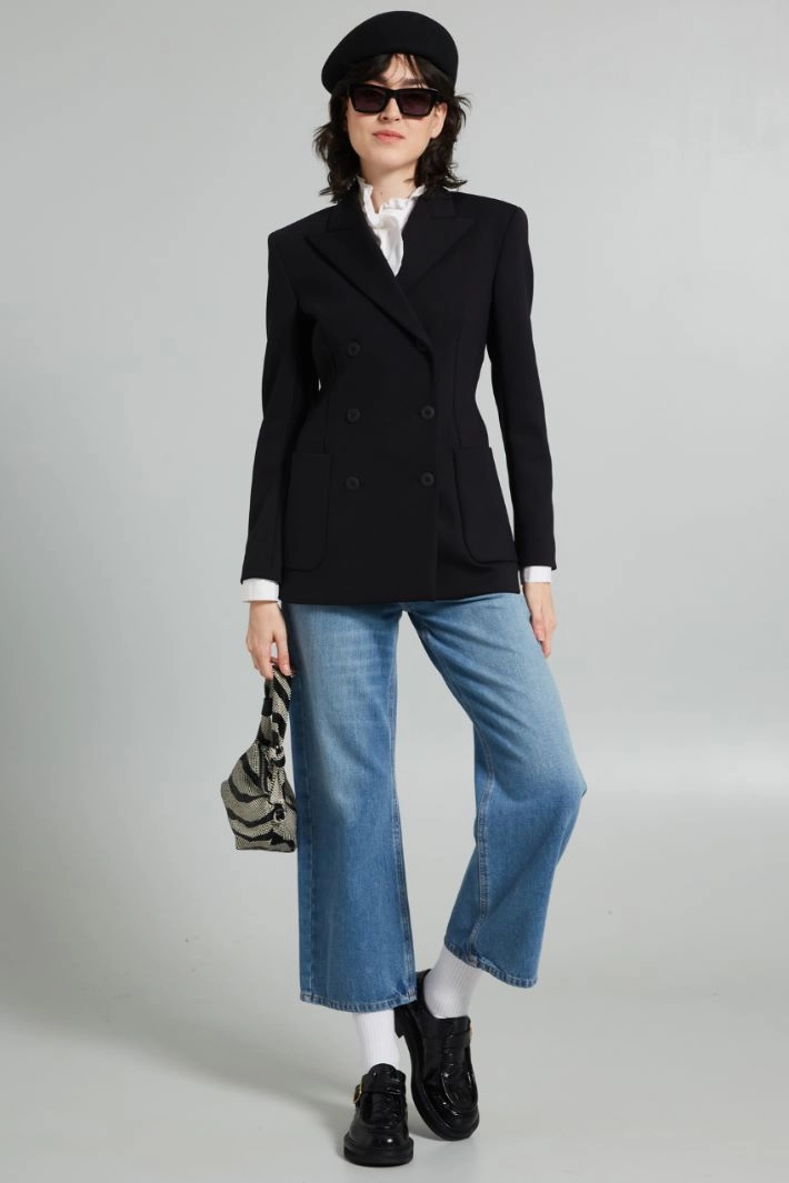 Compact jersey jacket - BLACK