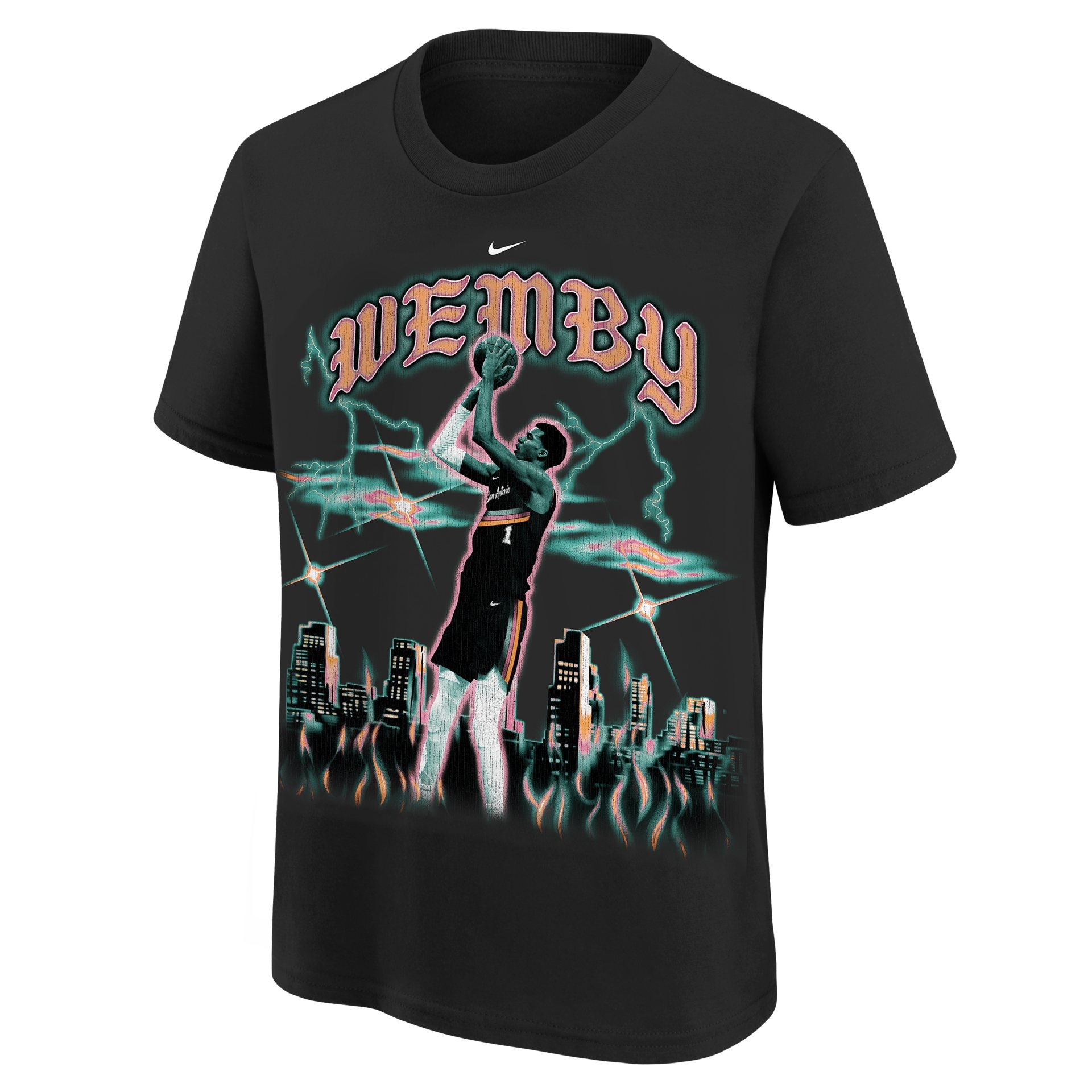 Victor Wembanyama San Antonio Spurs NBA City Edition T-Shirt Black (YOUTH)
