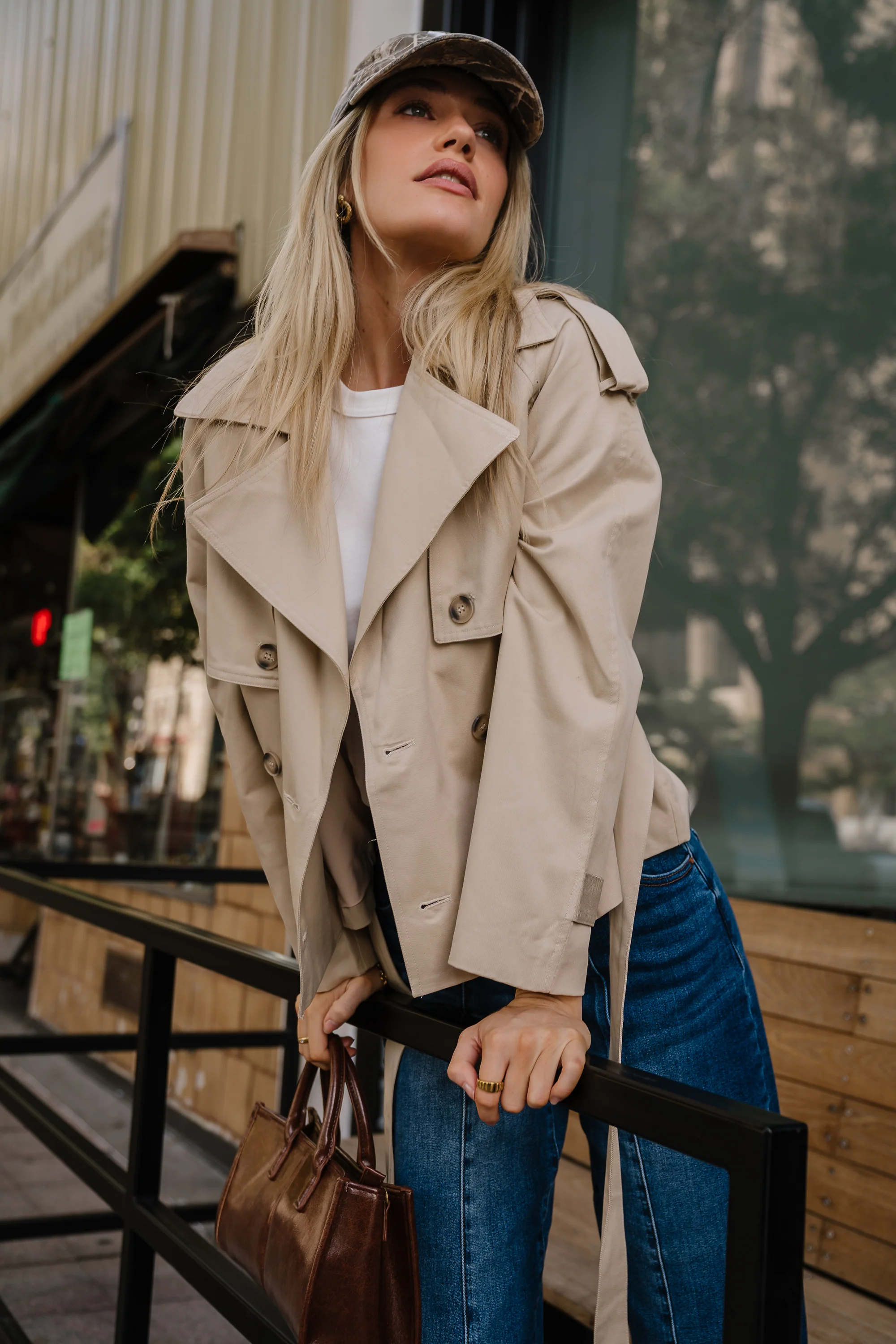 Presley Cropped Trench Coat