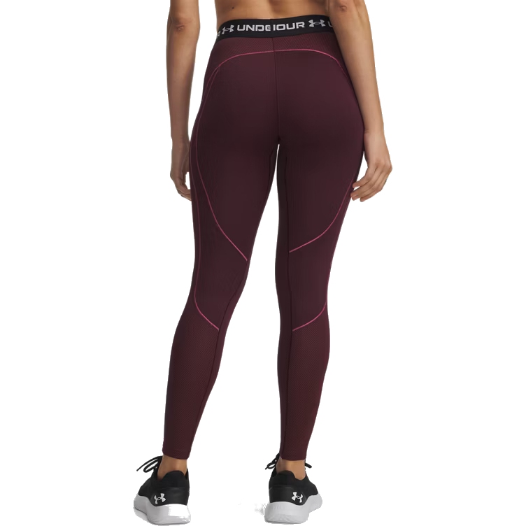 Under Armour UA ColdGear® Textured Leggings Women - Dark Maroon/Fuchsia Dusk/White