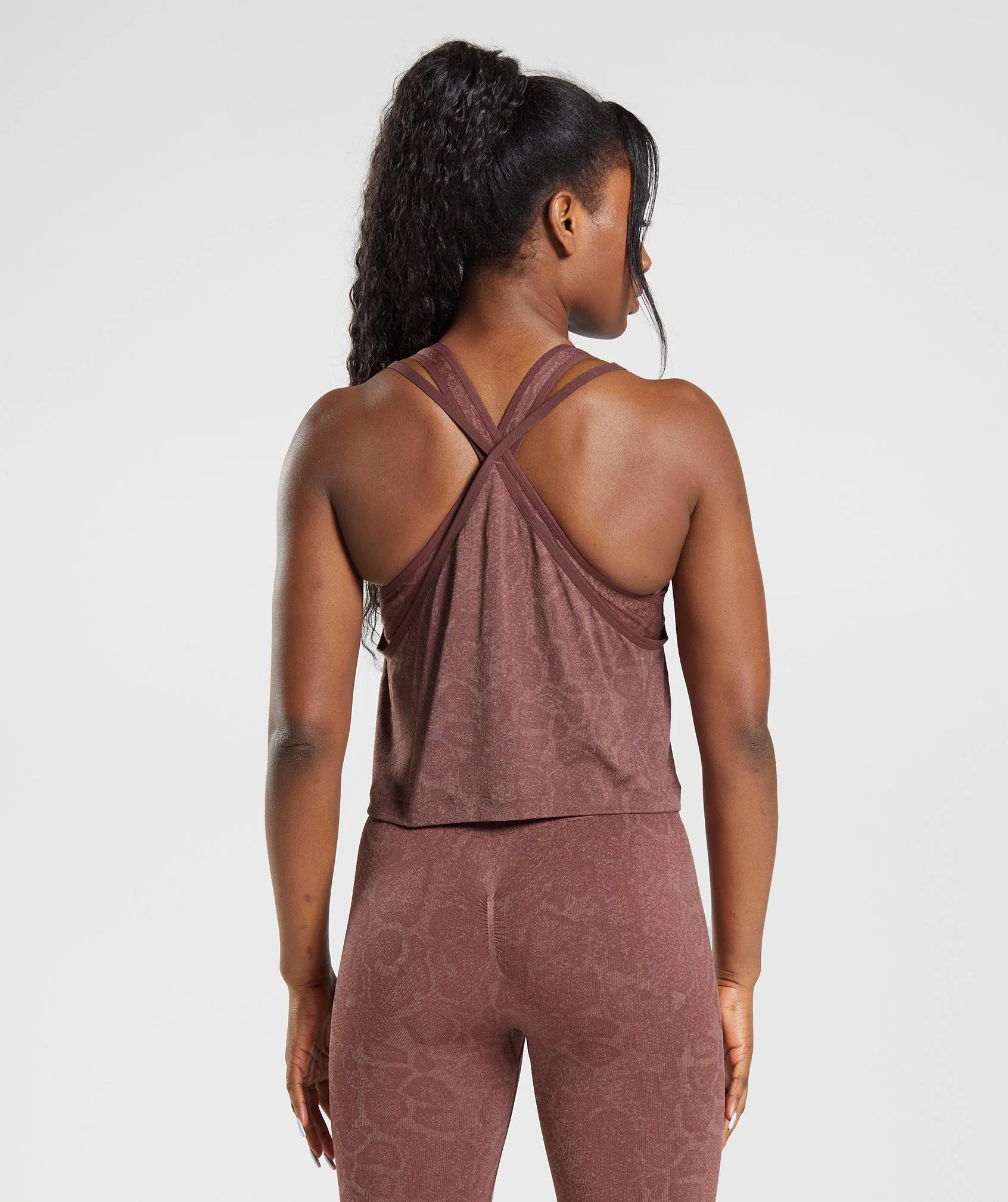 Adapt Animal Seamless Midi Tank Blush Pink/Magenta Brown
