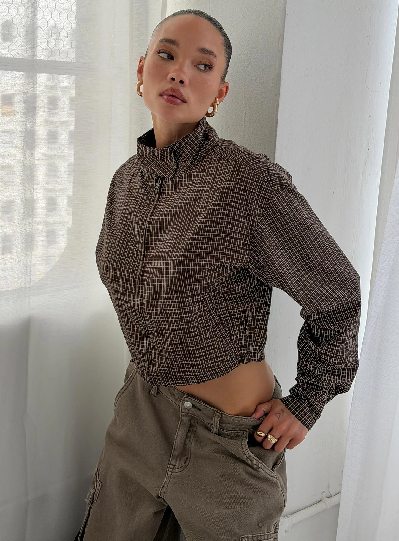 Aura Jacket Chocolate Plaid