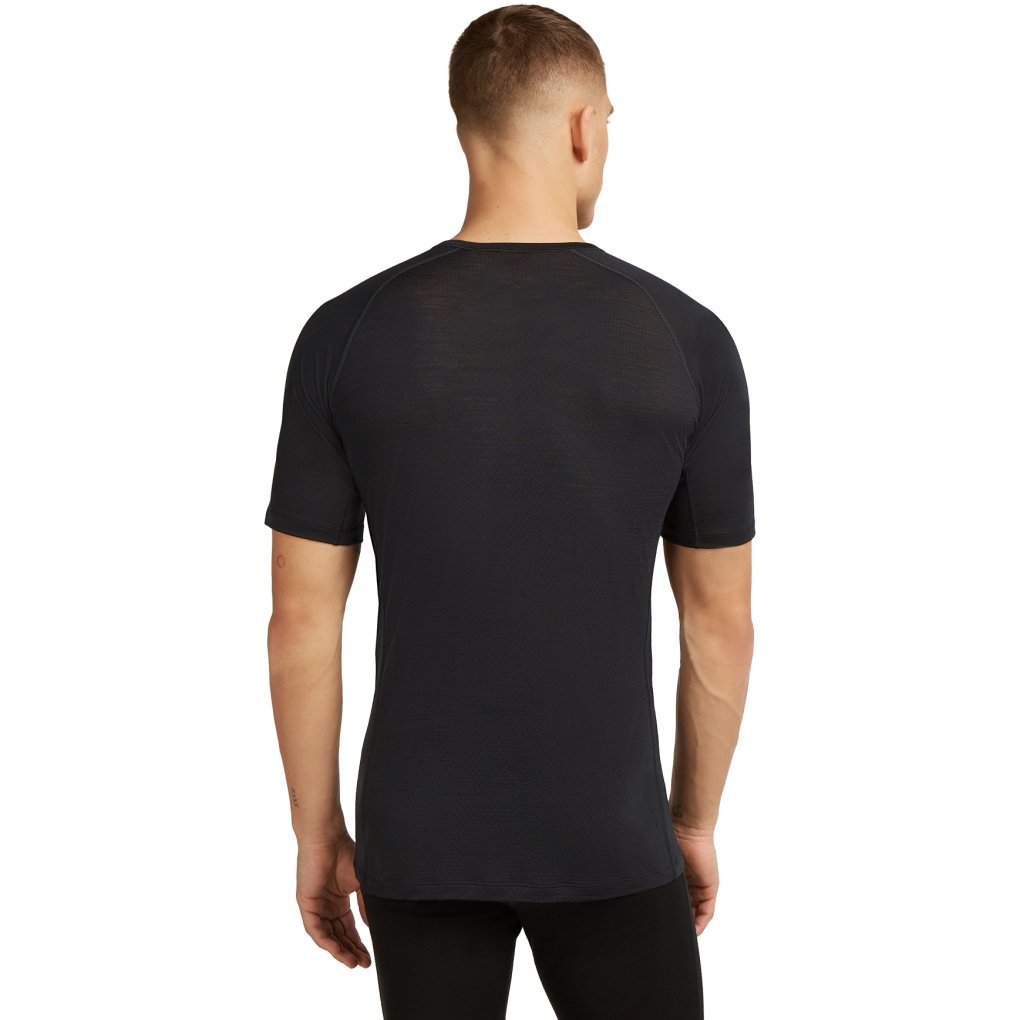 Icebreaker Merino 125 ZoneKnit™ Thermal Short Sleeve Crewe Shirt Men - Black