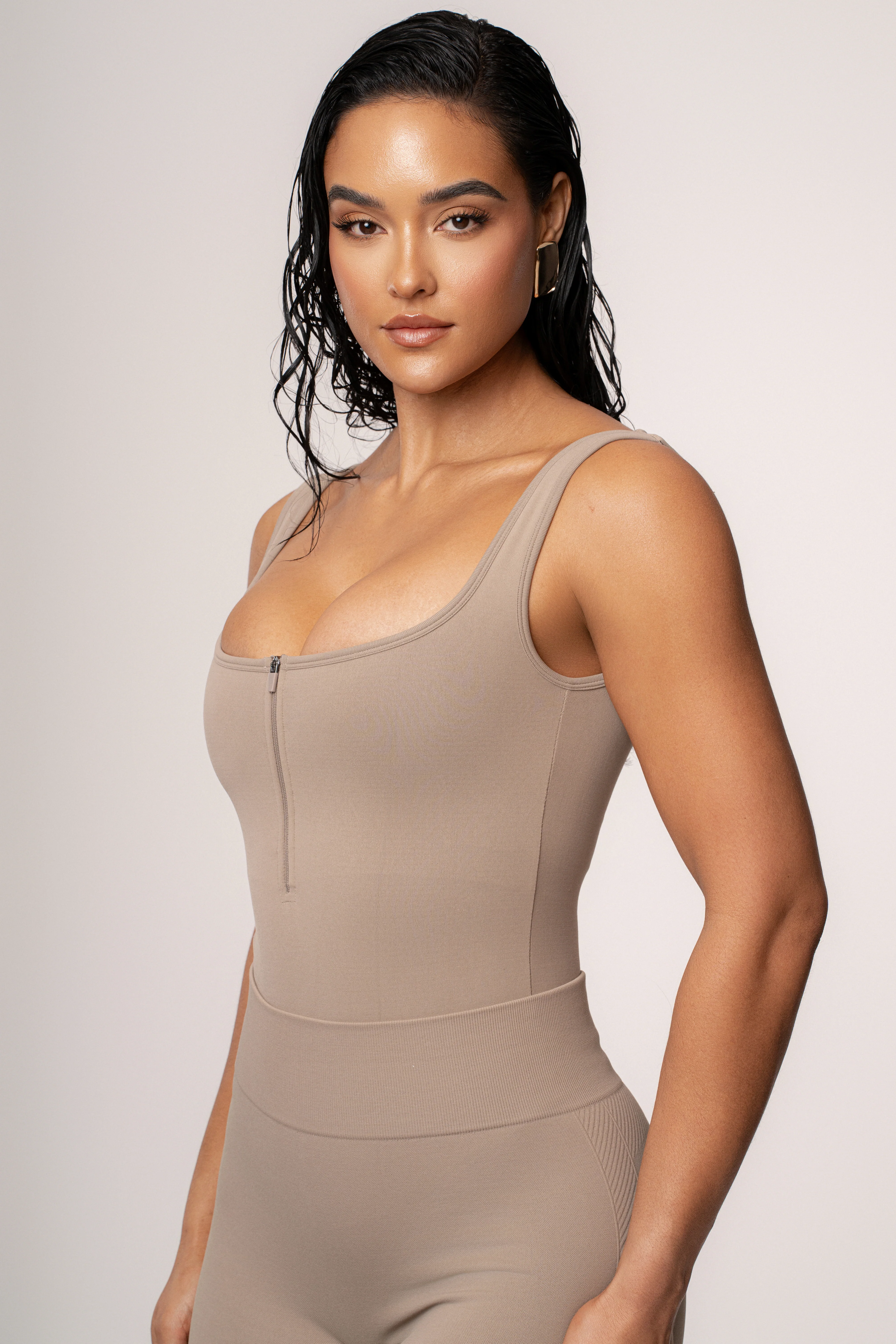 Beige Grounded Bodysuit