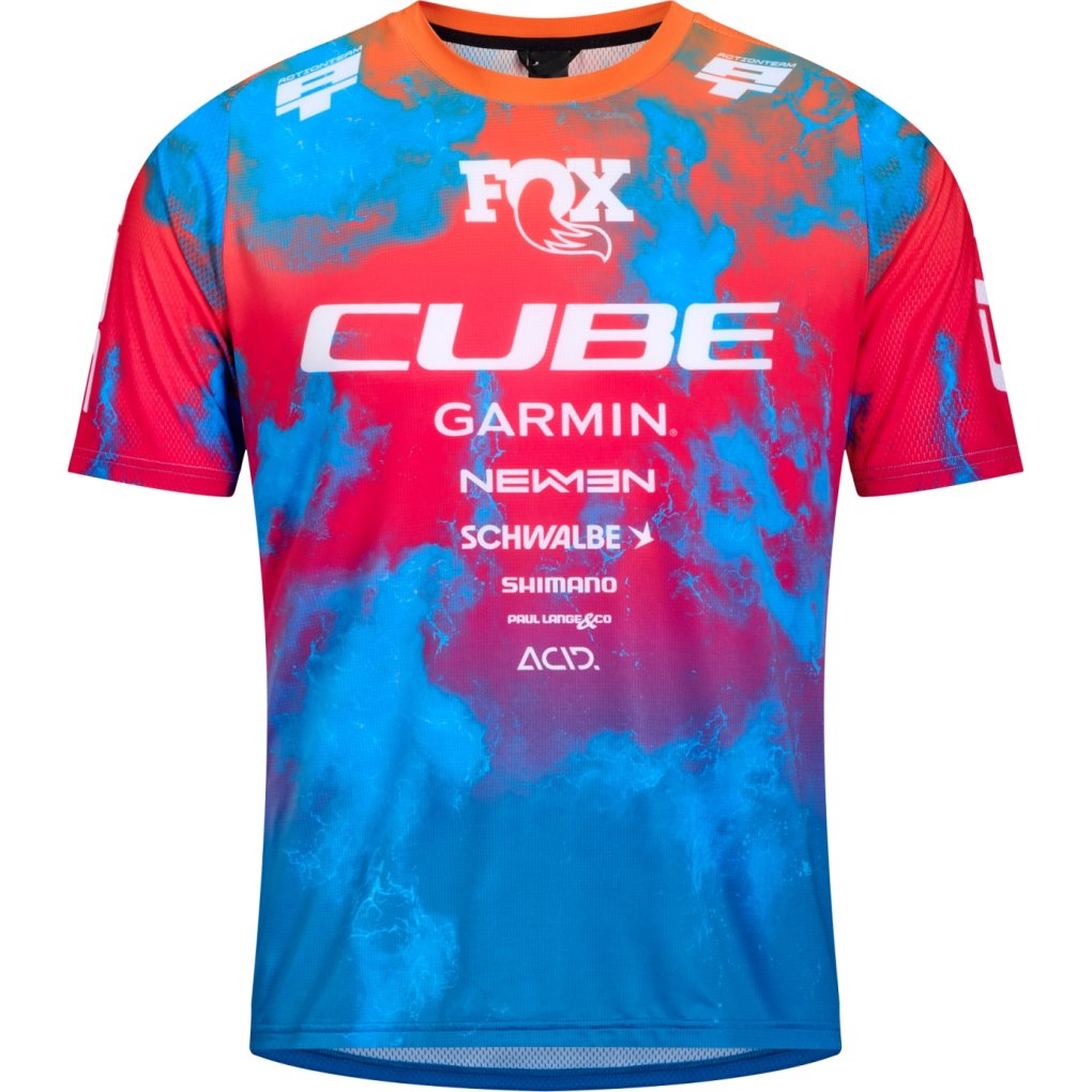 CUBE MTB X Actionteam Short Sleeve Jersey Men - blue´n´pink´n´orange