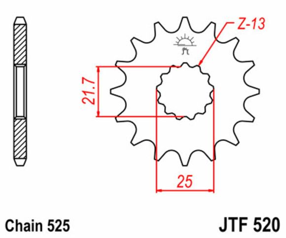 JT. Standard steel 520 - 525Ref: Jtc00402A / 1077415003