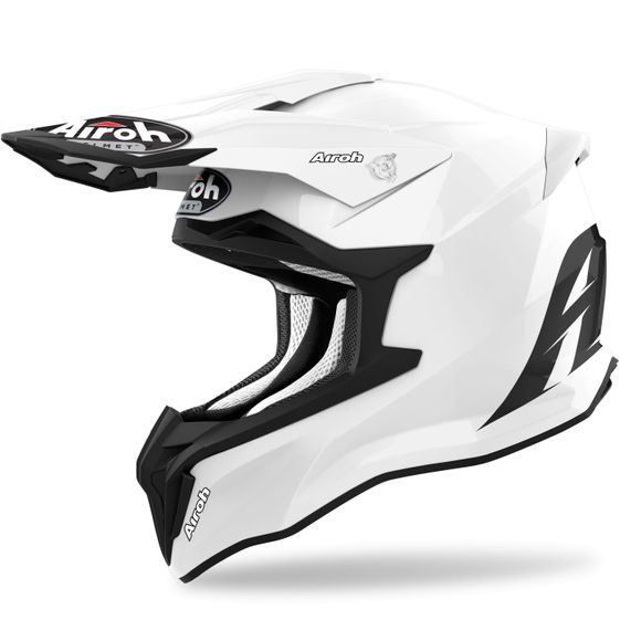 Casque cross Airoh STRYKER - COLOR - WHITE GLOSS 2025 - Blanc / NoirRef : AR1113
