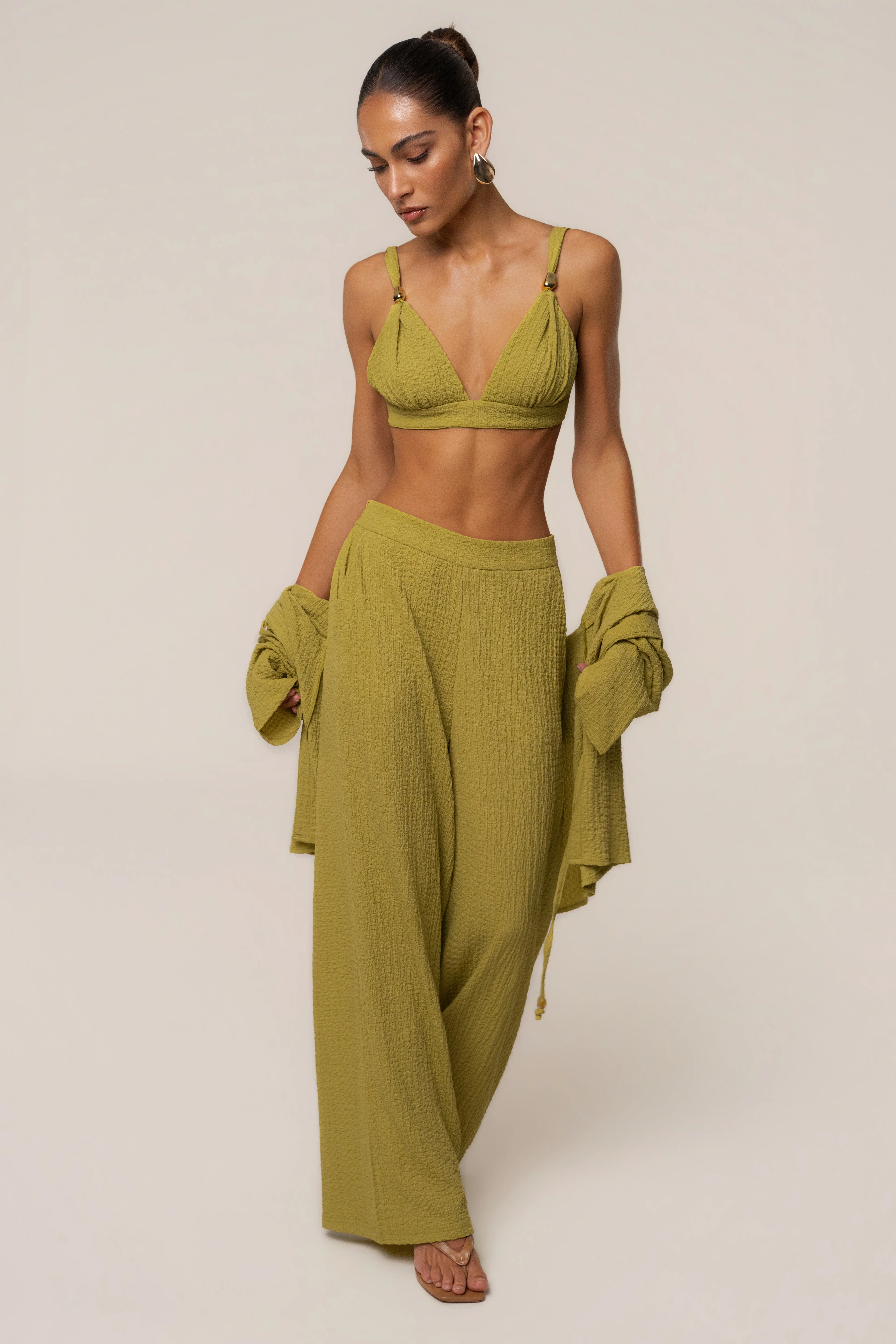 Lime Unwind Textured Pants