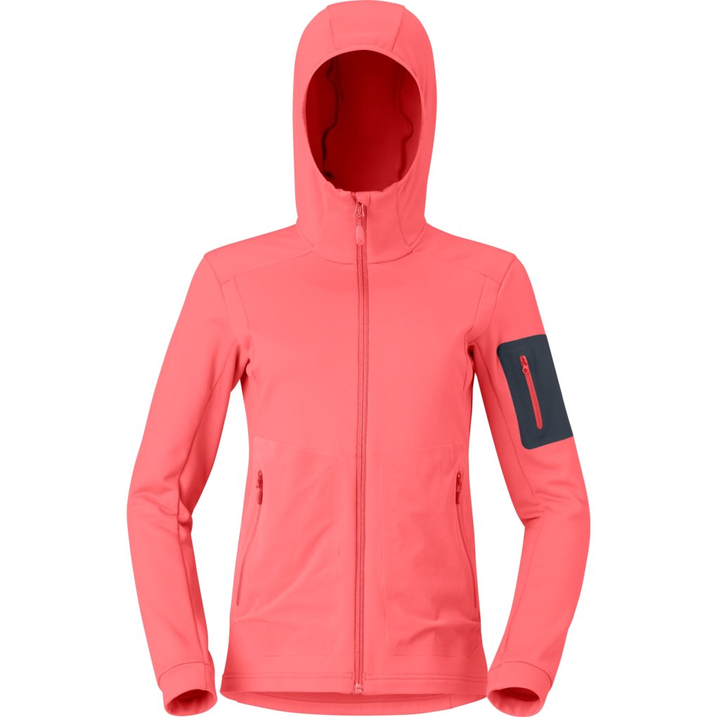 Norrona falketind warm2 stretch Hood Jacket Women - Calypso Coral/Beluga