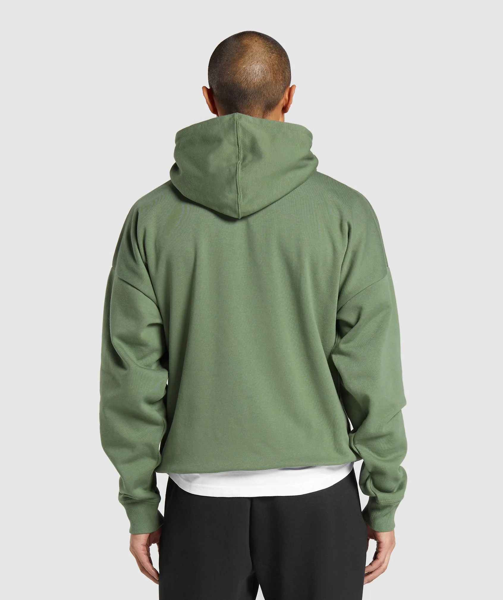 Crest Oversized Zip Up Hoodie Force Green
