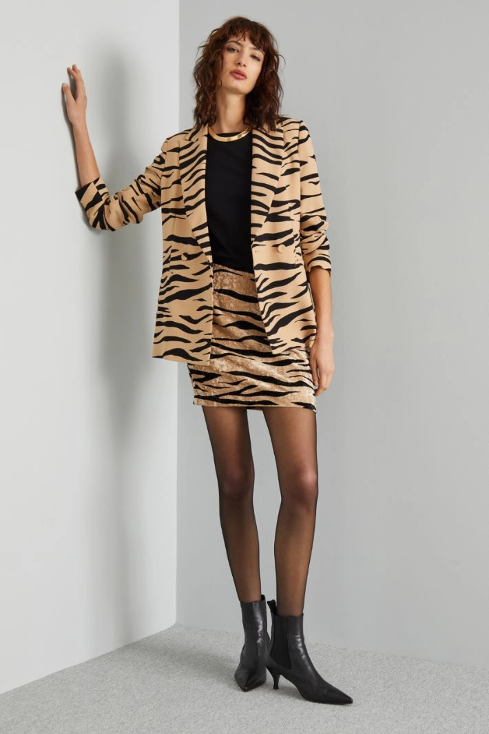 Patterned blazer - BISCUIT BLACK