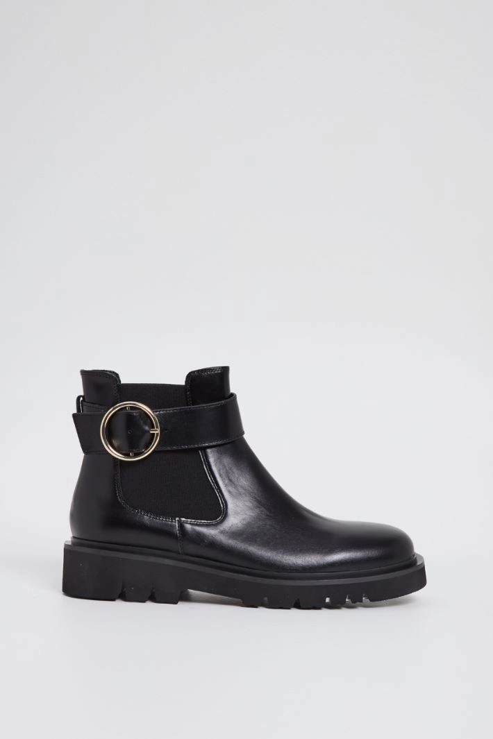 Beatles ankle boots with strap - BLACK