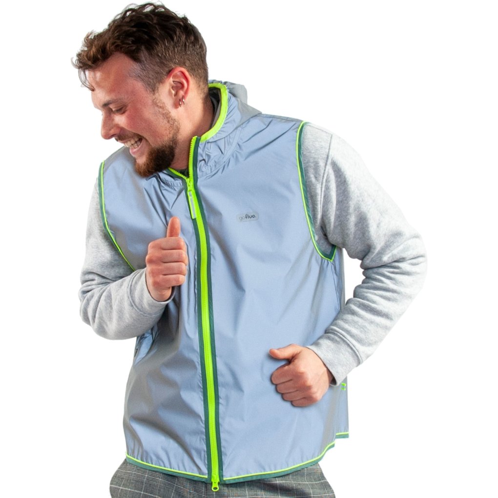 Gofluo Darknight Bodyglower Safety Vest - Grey Reflective