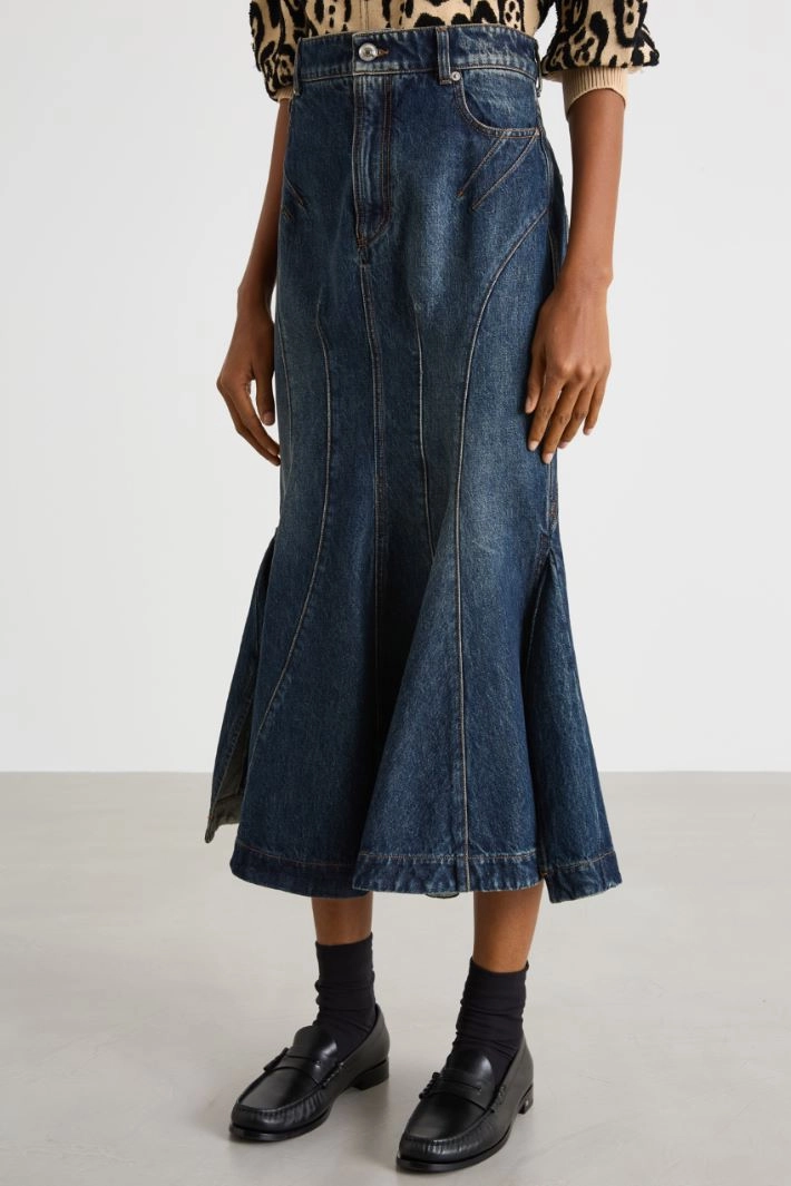Denim mermaid skirt - BLUE