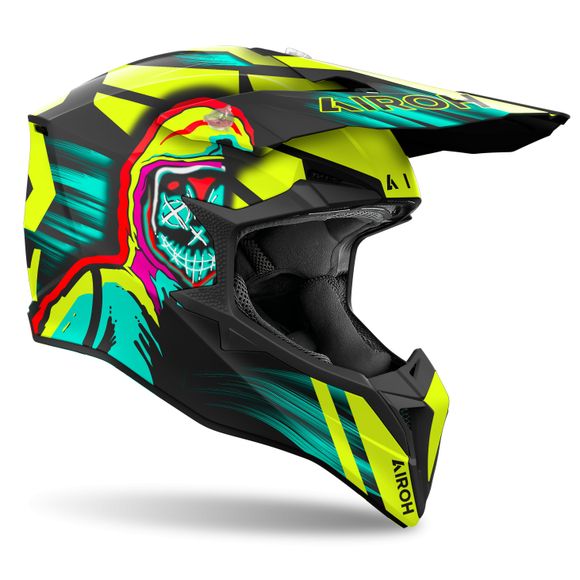 Casque cross Airoh WRAAAP - CYBER 2024 - JauneRef : AR1386