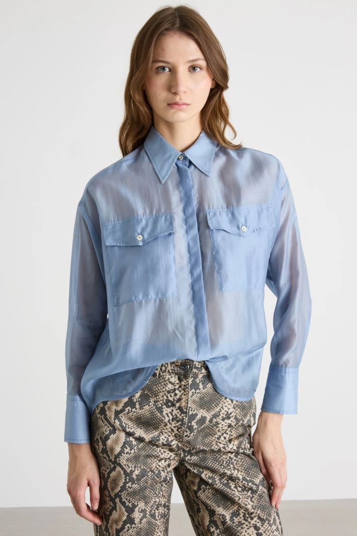 Organza blouse - LIGHT BLUE