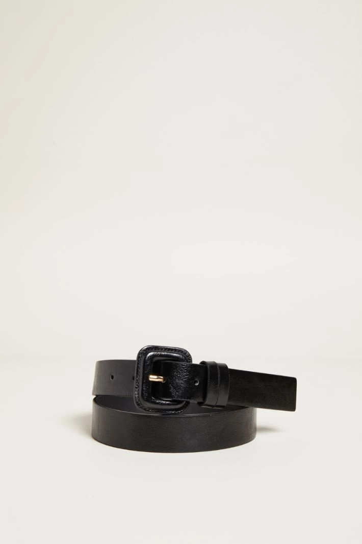 Belt with covered buckle - BLACK