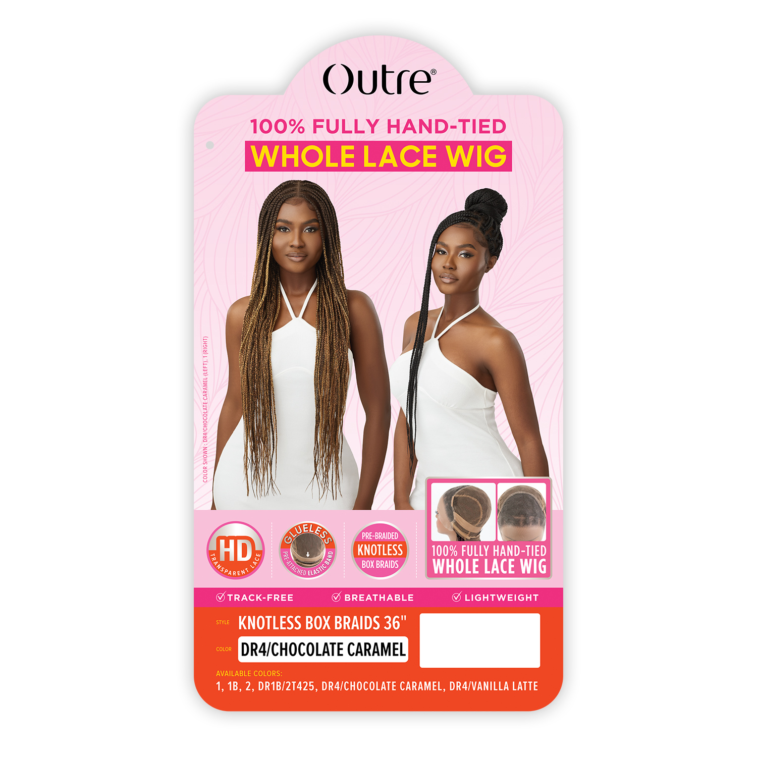 Outre HD Braided Whole Lace Wig Glueless Knotless Box Braids 36