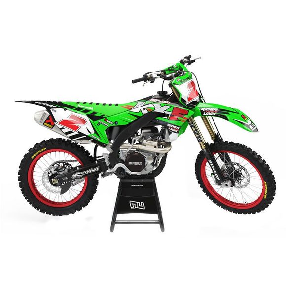 Kit déco RiderUnik GRAFKAWASAKI 450 KX 450 F (KX450H) - 2016 - 2018Ref : RU0230 / KAGRAF15
