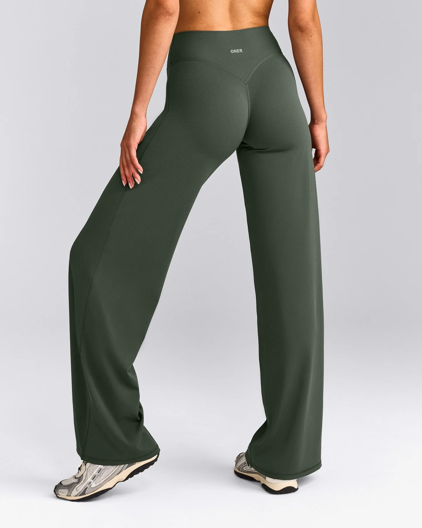 SoftMotion™ Straight Leg Bottoms with Grey Logo | Dark Khaki