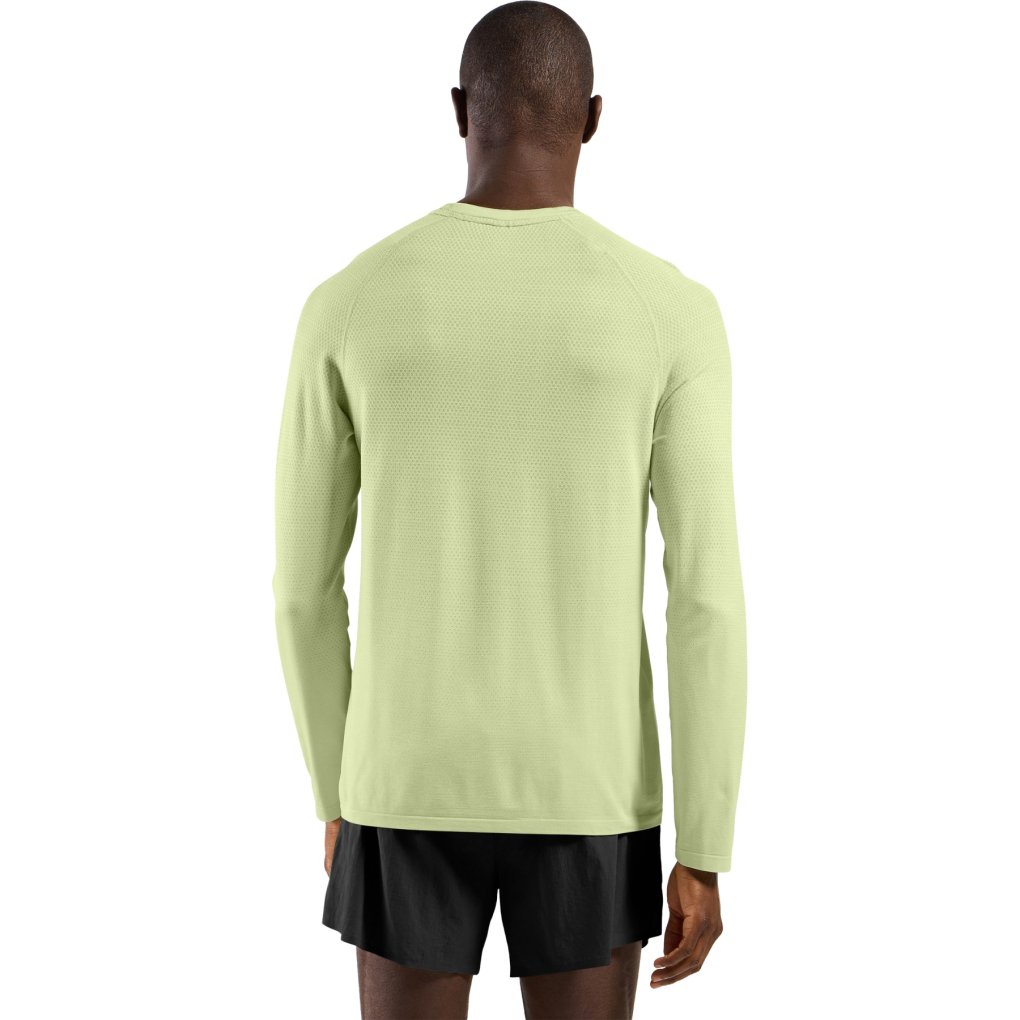 Odlo Essentials Seamless Long Sleeve Running T-Shirt Men - shadow lime melange