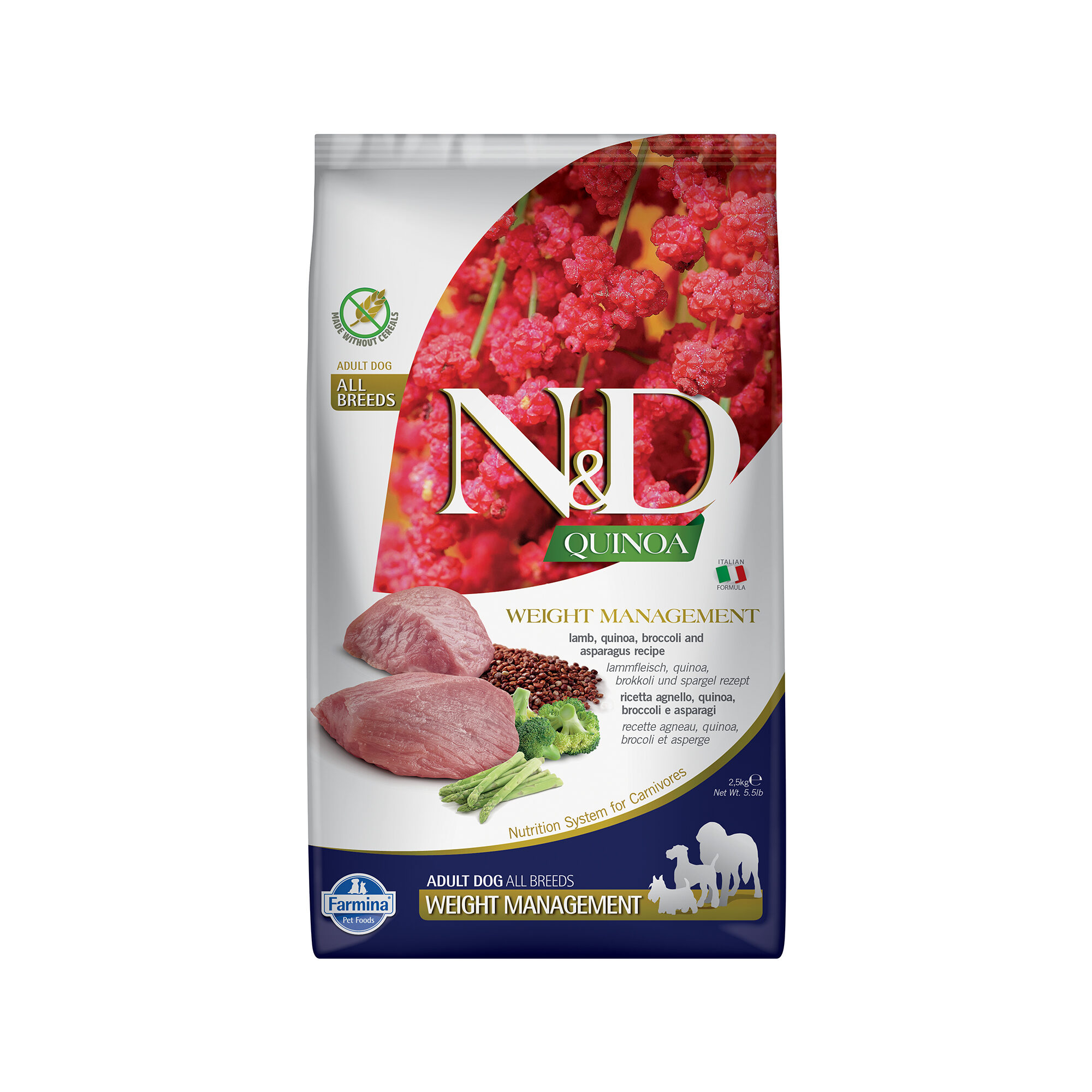 Farmina N&D Quinoa Weight Management Adult Dog Food - Lamb - 2.5 kg