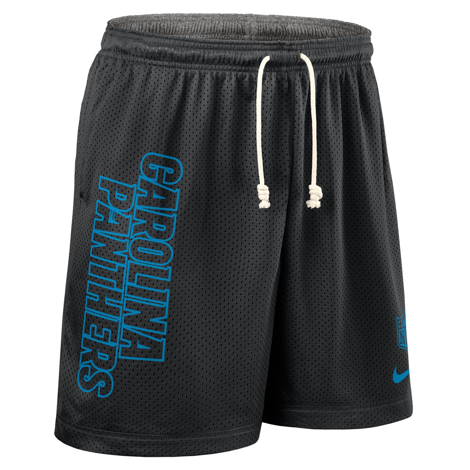Carolina Panthers 2025 NFL Sideline Reversible Mesh Nike Dri-FIT Shorts Black