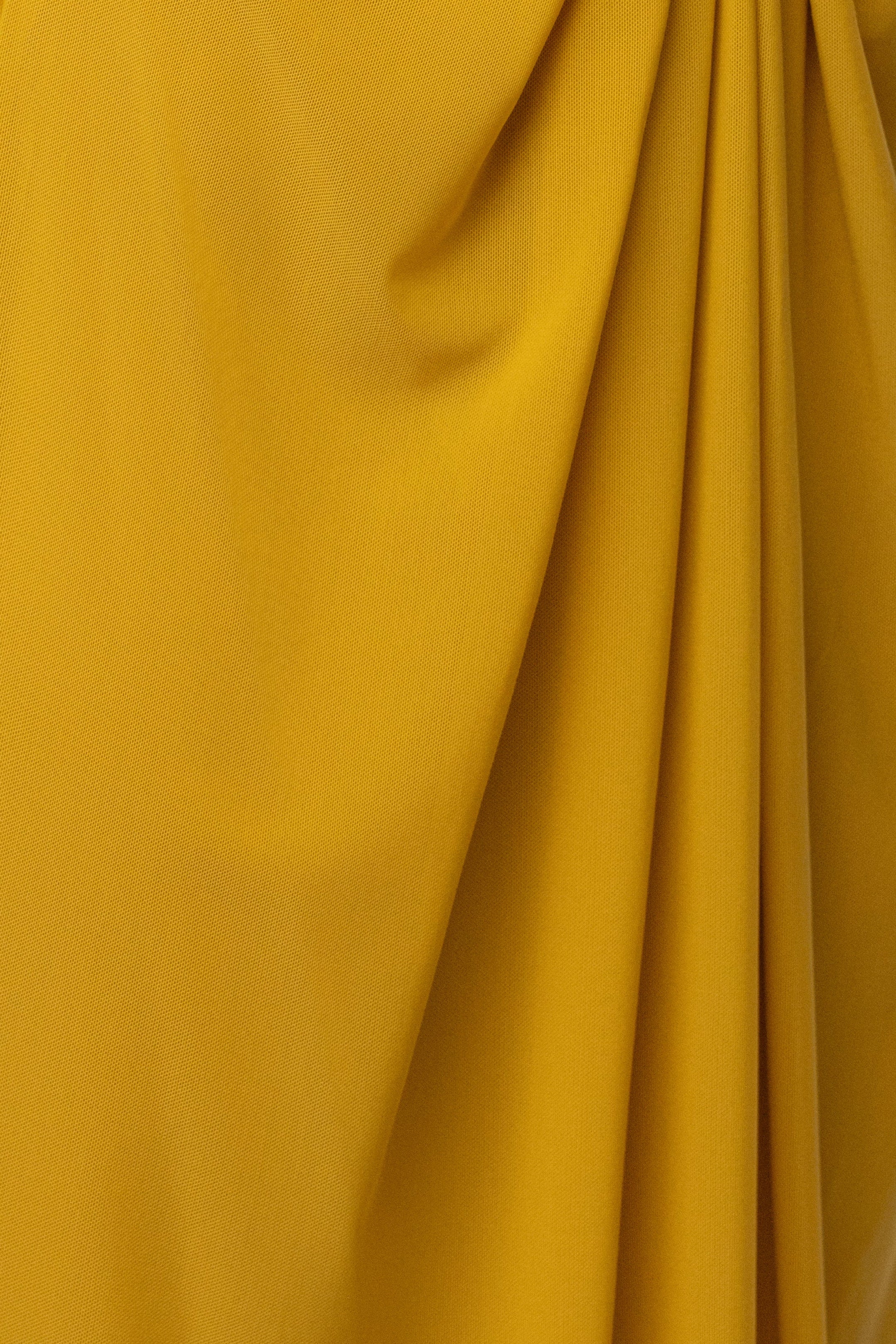 Mustard Hera Draped Maxi Skirt