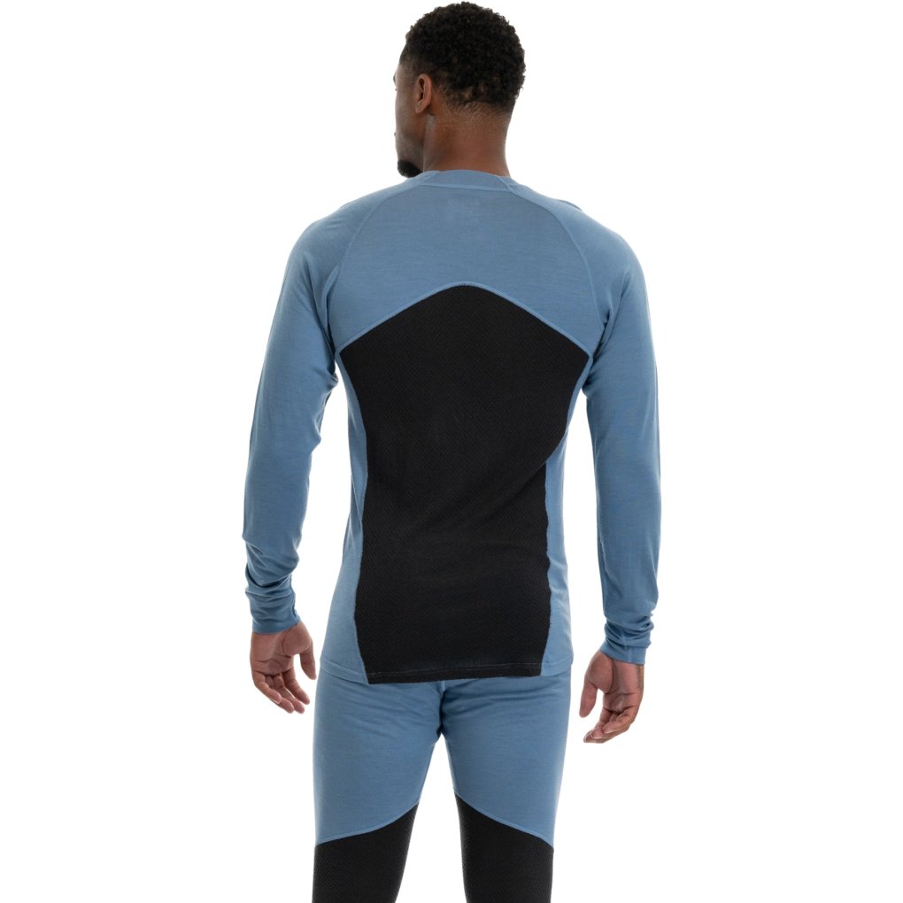 Bergans Inner:Pure Merino Long Sleeve Men - elemental blue/dark shadow grey