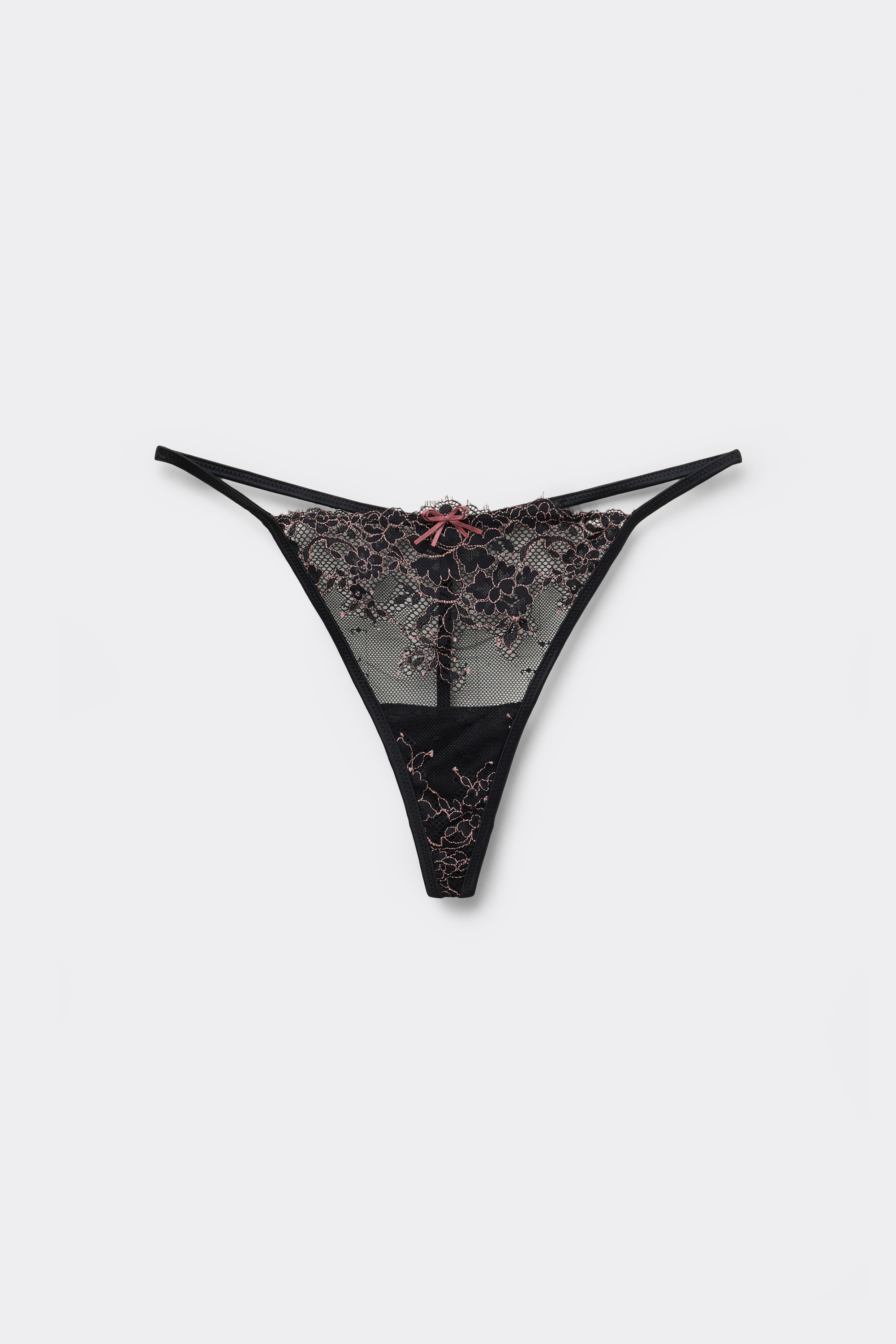 Lace and Tulle Tanga Panel G-String