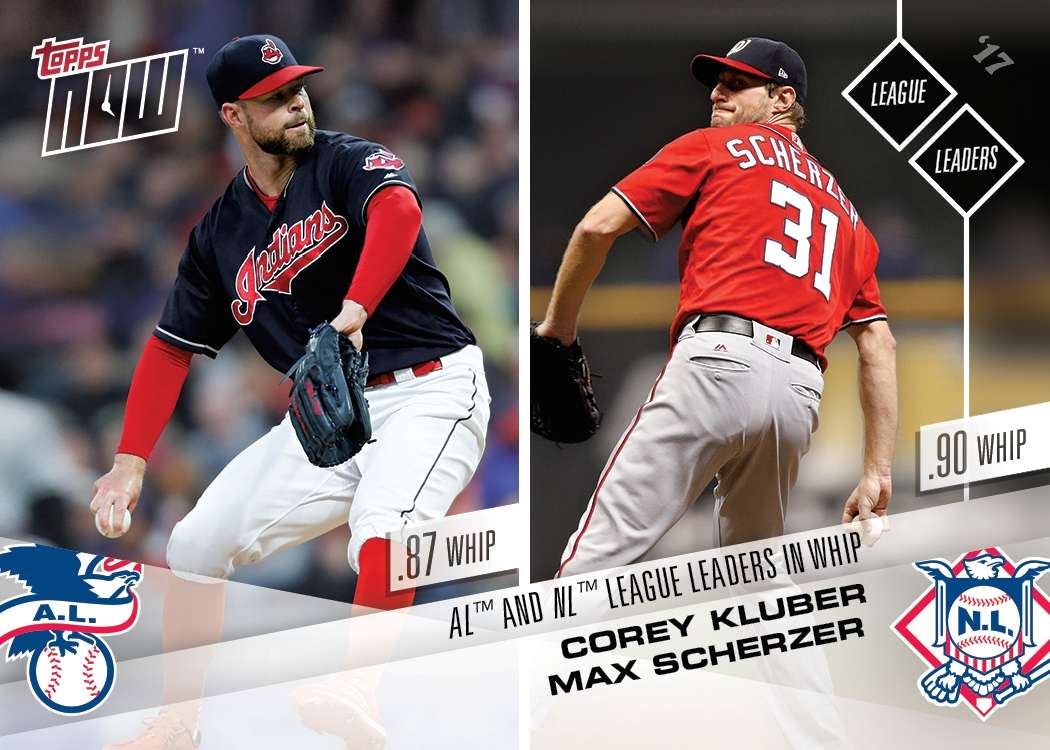 Kluber/Scherzer - 10/02/2017 TOPPS NOW® CARD 691 - Print Run: 408