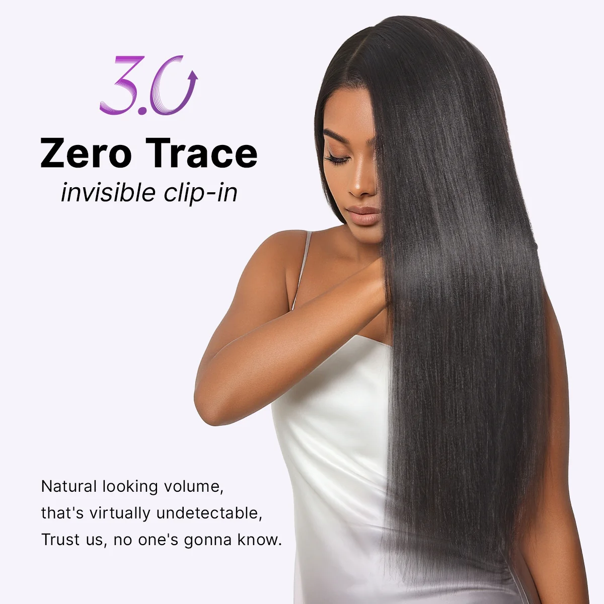 Yaki Straight 0.59mm Zero Trace Invisible Clip in Hair Extensions 100g 7pcs / 6pcs Seamless Blend & Lightweight for Daily Styling