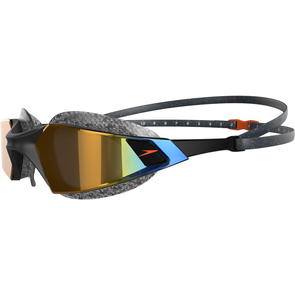 Speedo Aquapulse Pro Mirror Swimming Goggle - oxid grey/black/orange gold