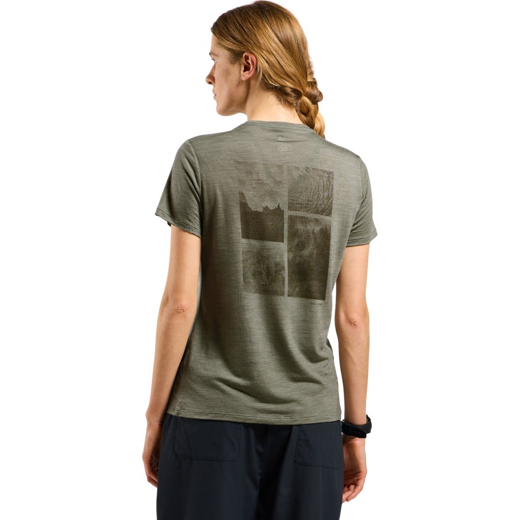 Odlo x POW Collective Voices Merino-Blend T-Shirt Women - vetiver melange